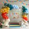 Retro Boho Balloon Arch Garland Kit (163pcs) – Blue, Orange & Mustard Yellow Balloons for “Here Comes the Sun” First Birthday, Boho Baby Shower & Colorful Party Decorations